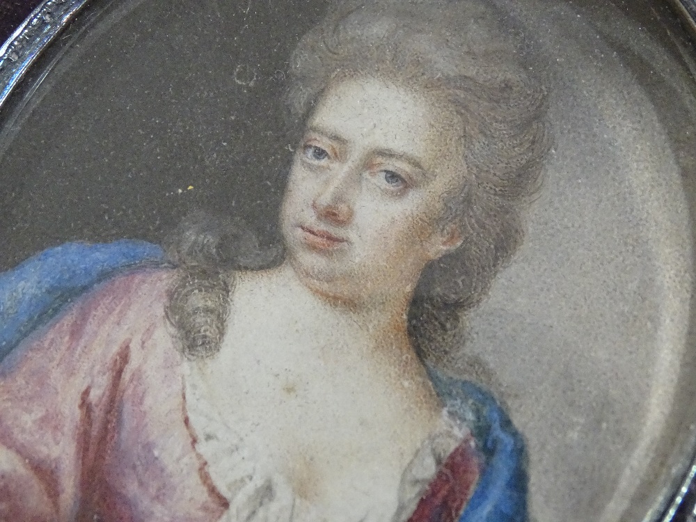 An 18th century miniature watercolour portrait of - Image 10 of 10
