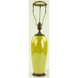 A Moorcroft yellow pottery table lamp, height excl