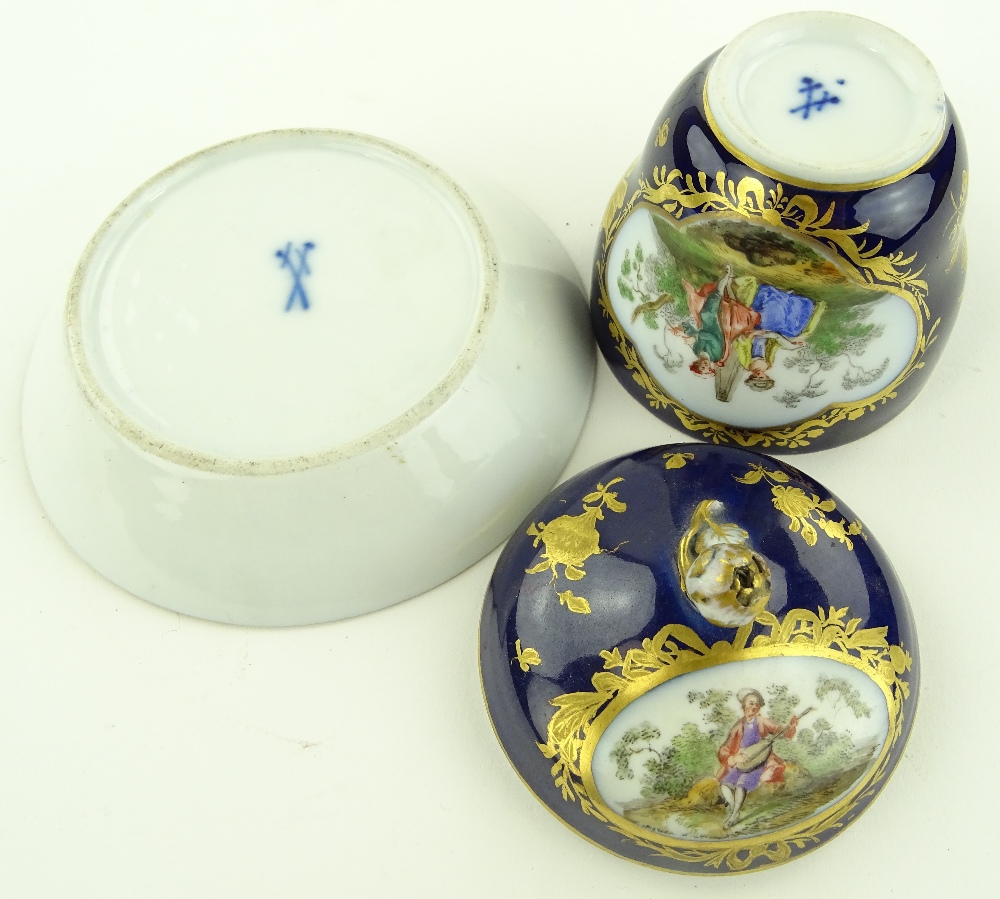 A 19th century German porcelain Cabinet cup, cover - Image 3 of 3