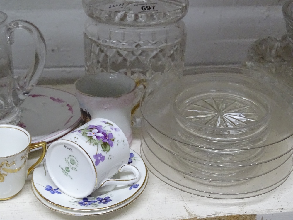 A cut glass jar, mug, cabinet cups and saucers etc - Image 2 of 2