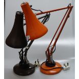 2 angle-poise lamps