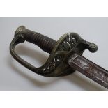 A 19th century Army Officer's sword, cast pierced