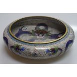 An Oriental cloisonne enamel bowl with dragon desi