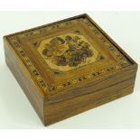 A Victorian Tunbridgeware square box, floral micro