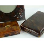 A tortoiseshell cigar box with silver mounts, hall