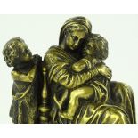 A 19th century bronze sculpture, mother and two ch