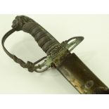 A 19th century Army Officer's sword, blade etched