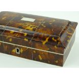 A 19th century tortoiseshell dome top box with con