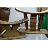 2 African tribal wooden stools