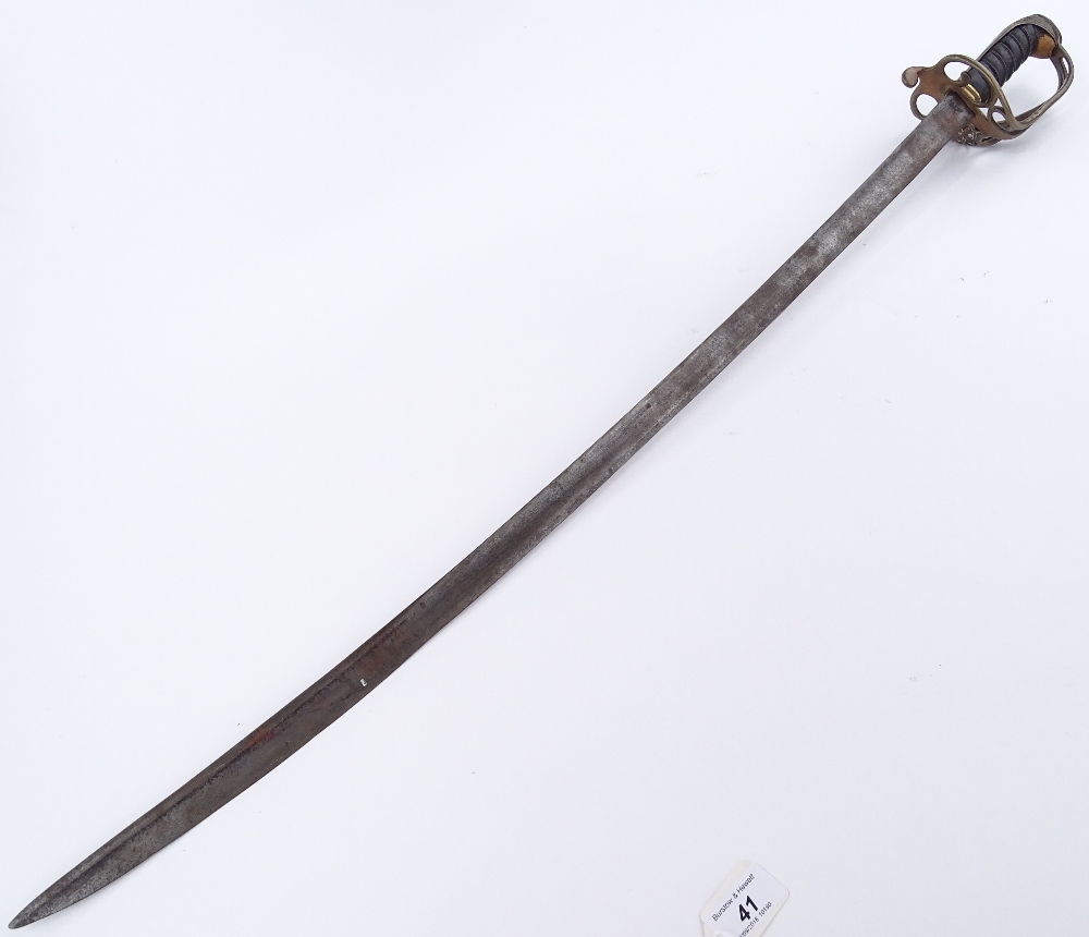 A George IV military sword, pierced brass basket h - Bild 2 aus 3