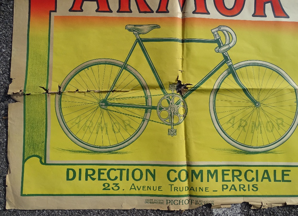 An extremely rare 1912 cycling poster for Armor Ra - Bild 2 aus 3