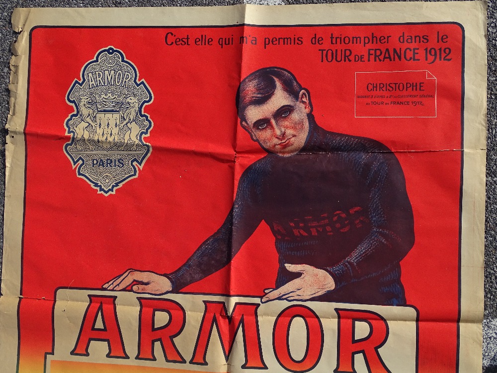 An extremely rare 1912 cycling poster for Armor Ra - Bild 3 aus 3