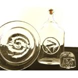 3 pieces of Studio glass by Erik Hoglund circa 197