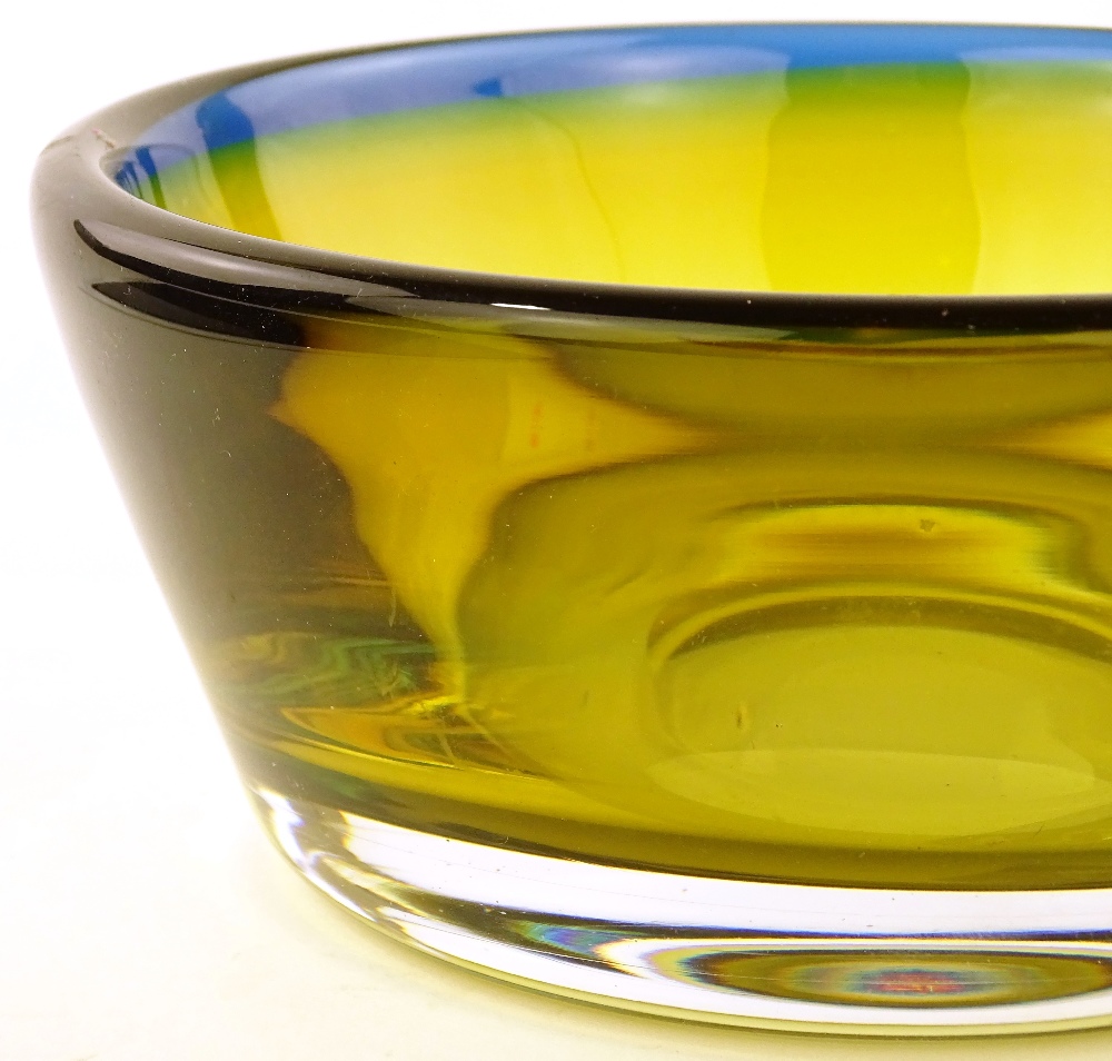 A Scandinavian coloured glass bowl by Vicky Lindst