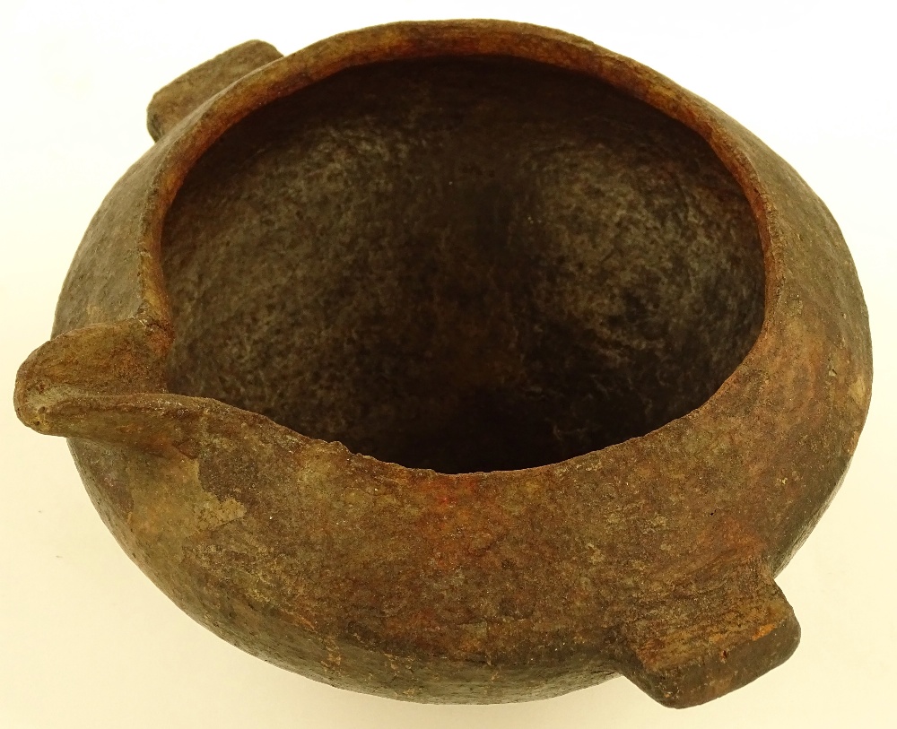 An Ancient Greek terracotta black ware cooking pot