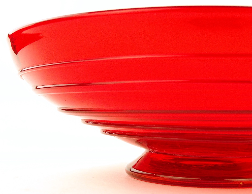 2 large Whitefriars glass bowls, comprising red tr - Bild 3 aus 3