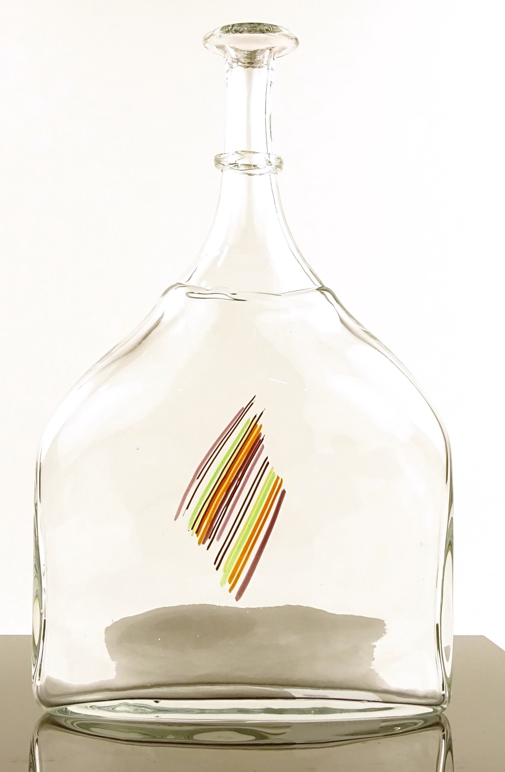 A Studio glass attenuated bottle vase by Bertil Va