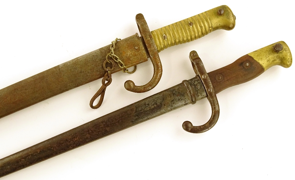 2 French 19th century bayonets with original scabb