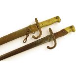 2 French 19th century bayonets with original scabb