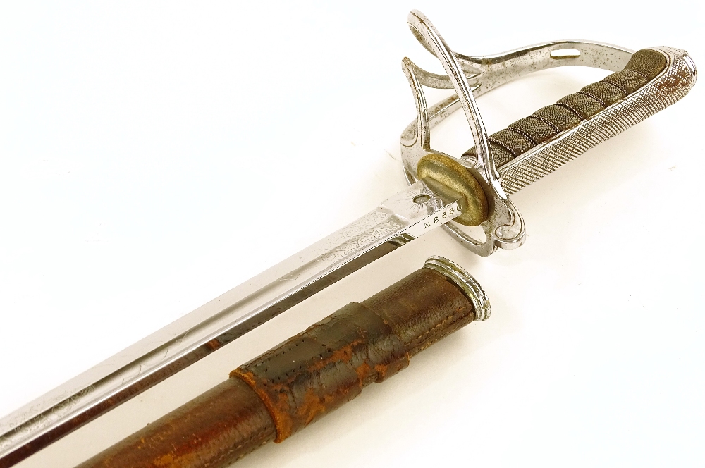 A George V Royal Artillery sword, steel hilt with