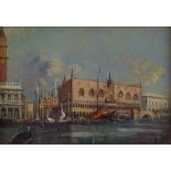 Oil on board, view of the Doge's Palace Venice, si