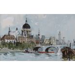 Edward Wesson (1910-1983), Thames view near St Paul's