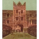 Robert Tavener, colour lithograph, Cambridge Gatew