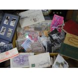 A large collection of postcards photos bank notes