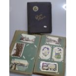 2 albums of Vintage postcards and cigarette cards