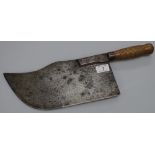 An Antique French cleaver, blade stamped Paul Hug