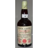 A bottle of Glen Ghoil exceptionally old Scotch wh