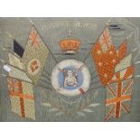 A First War period embroidered picture with inset