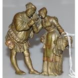 A Victorian bronze sculpture of Falstaff and a mai