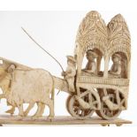 A 19th century Indian carved ivory ornamental carr