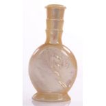 A Victorian solid mother-of-pearl shell perfume bo