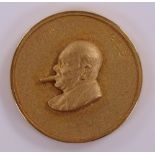 A 9ct gold Winston Churchill commemorative medalli