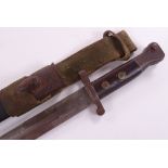 A Lee Enfield 1907 pattern bayonet, original scabb