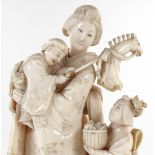 A 19th century Chinese carved ivory figure, depict