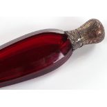 A 19th century Ruby glass scent flask with unmarke