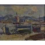 Jan Kelderman (1914 - 1990), oil on canvas, harbou