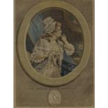 An 18th century French hand coloured erotic engrav