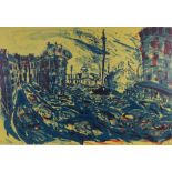 Belinda Channer, colour print, Cheyne Walk, signed