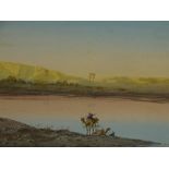A pair of watercolours, desert scenes, circa 1900,