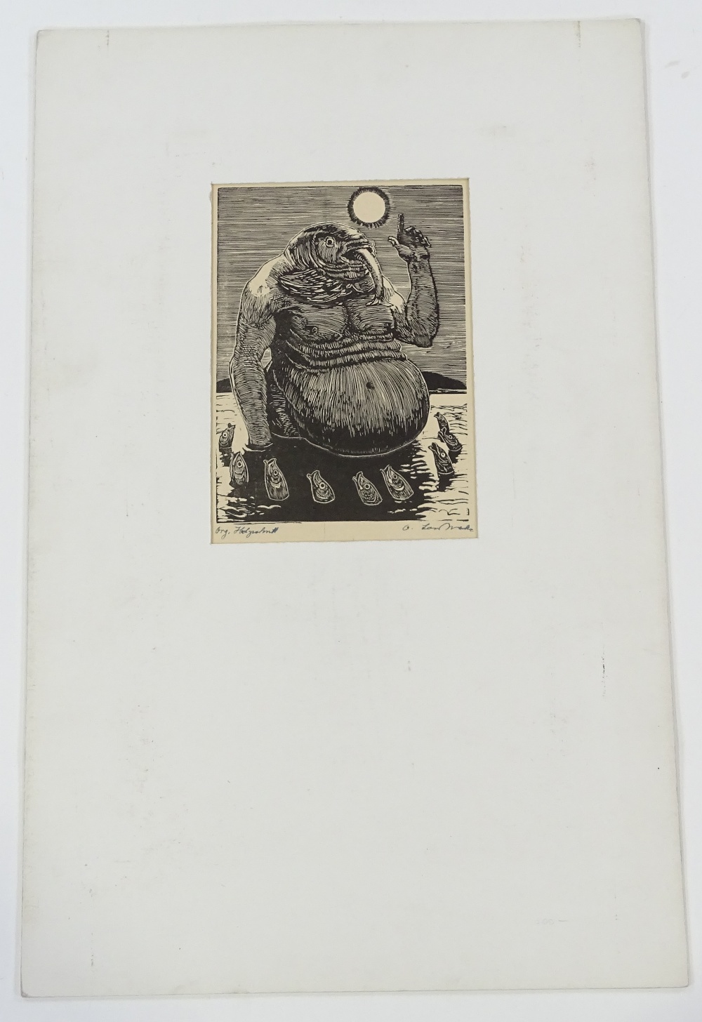 Otto von Landwehr-Pragenau, woodcut print, sea mon - Image 4 of 4