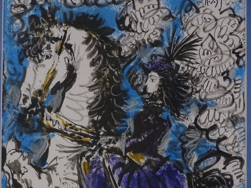 Pablo Picasso, colour lithograph, woman on horseba - Image 3 of 4