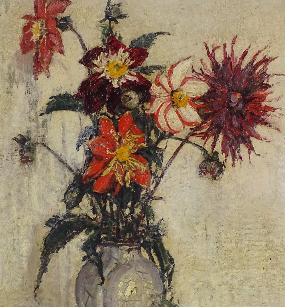 L Pierce, oil on canvas, still life flowers, early - Image 2 of 4