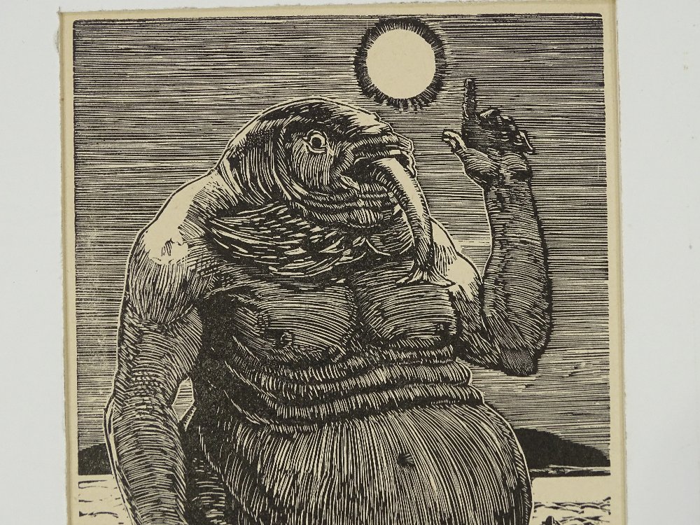 Otto von Landwehr-Pragenau, woodcut print, sea mon - Image 2 of 4