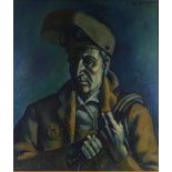 Andre Boratko, oil on canvas, the welder, signed,