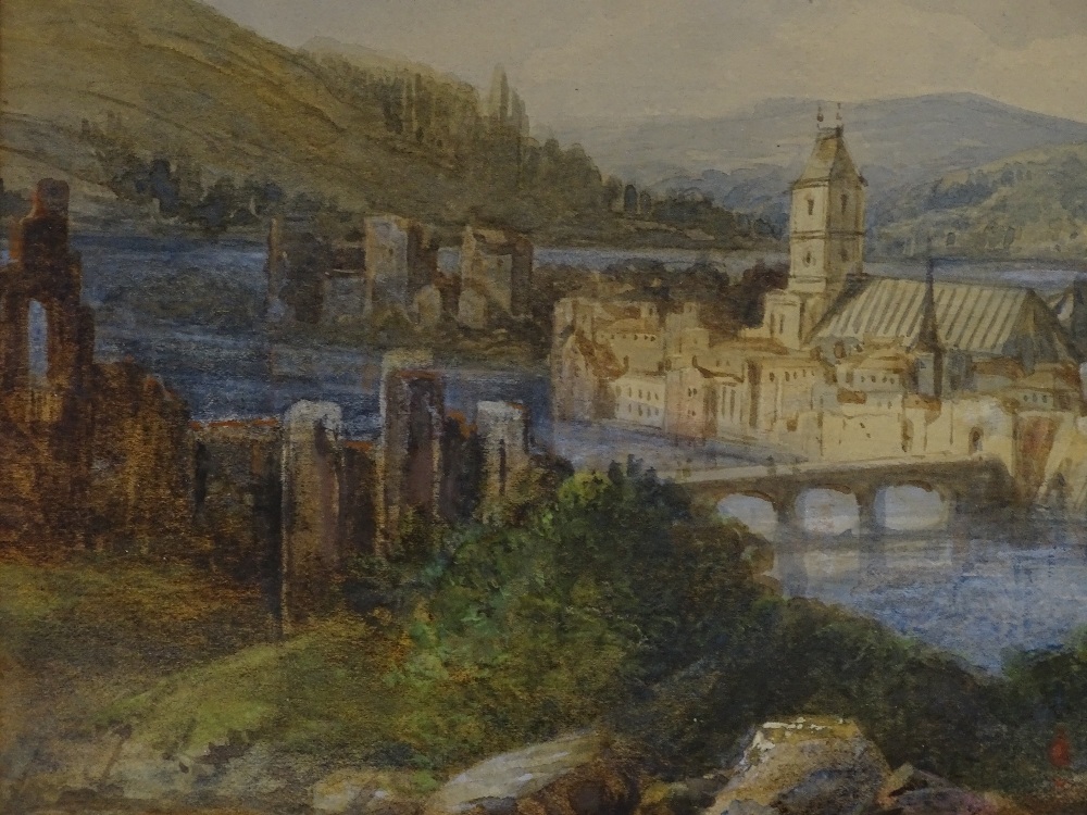 A 19th century oil on canvas, extensive landscape - Image 3 of 4