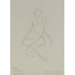 French School, line drawing, female form, indistin